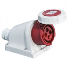 Βιομηχανική Πρίζα Θηλυκή 16A 4P 400V Κόκκινη IP67